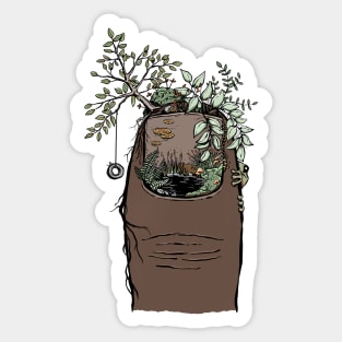 Green Thumb Surreal Garden Art for Plant and Nature Lovers Sticker